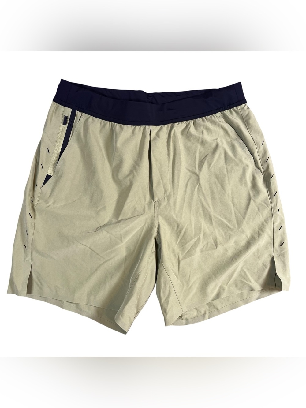 TEN THOUSAND 7" Interval Shorts Un Lined Mens Medium Off White & Green Set Of 2